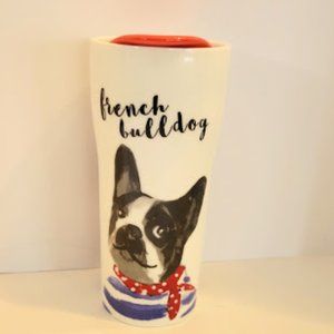 FRENCH BULLDOG JUMBO CERAMIC TRAVEL MUG WITH LID BY CIROA